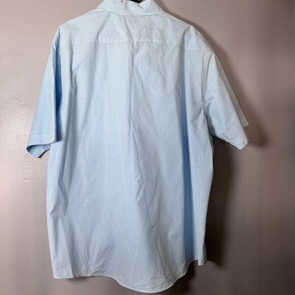 Lot of 2 Croft & Barrow Men’s XXL Blue Pinstripe Button-Down Shirts Easy Care - Picture 8 of 11